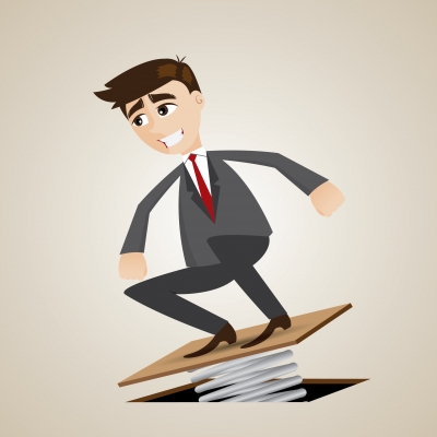 “Cartoon Businessman Jumping On Springboard” by iosphere
